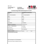 H&W warranty claim form.