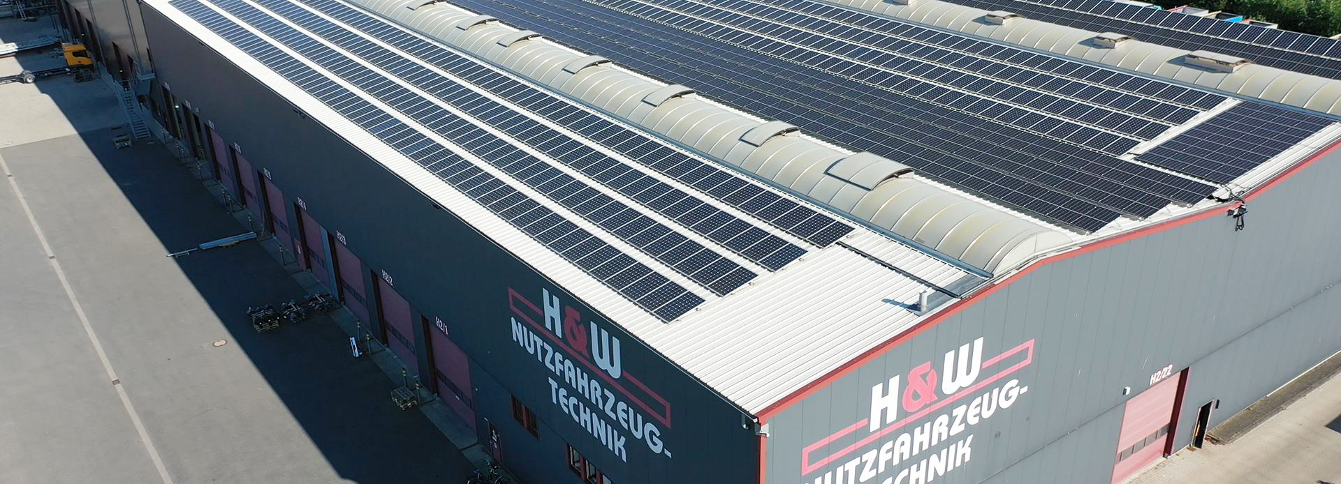 Solaranlage auf dem Dach bei H&W.